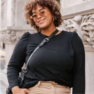 Smash & Tess Black Puff Long Sleeve Top XL